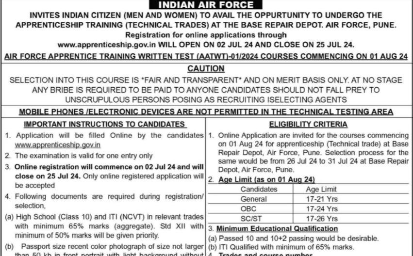 air force apprenticeship vacancy